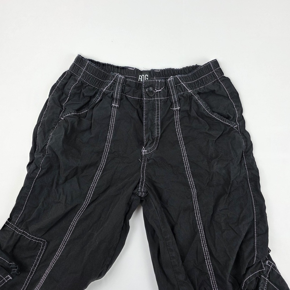 BDG Y2K Cargo Pants Womens XS Black Wide Leg Elastic Waist Utility Pockets - Picture 4 of 14